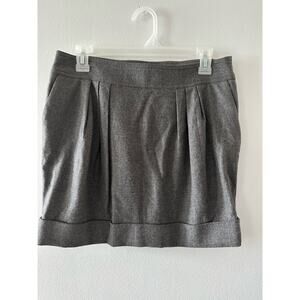 Burberry London Skirt Wool Cashmere Mini Lined Pockets Gray Size 6